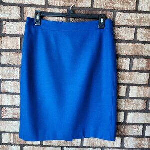 J. Crew The Pencil Skirt Cobalt Blue Wool Size 4